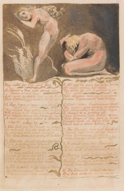 The First Book of Urizen, Plate 19, They Called Her Pity and Fled.... (Bentley 19) by William Blake